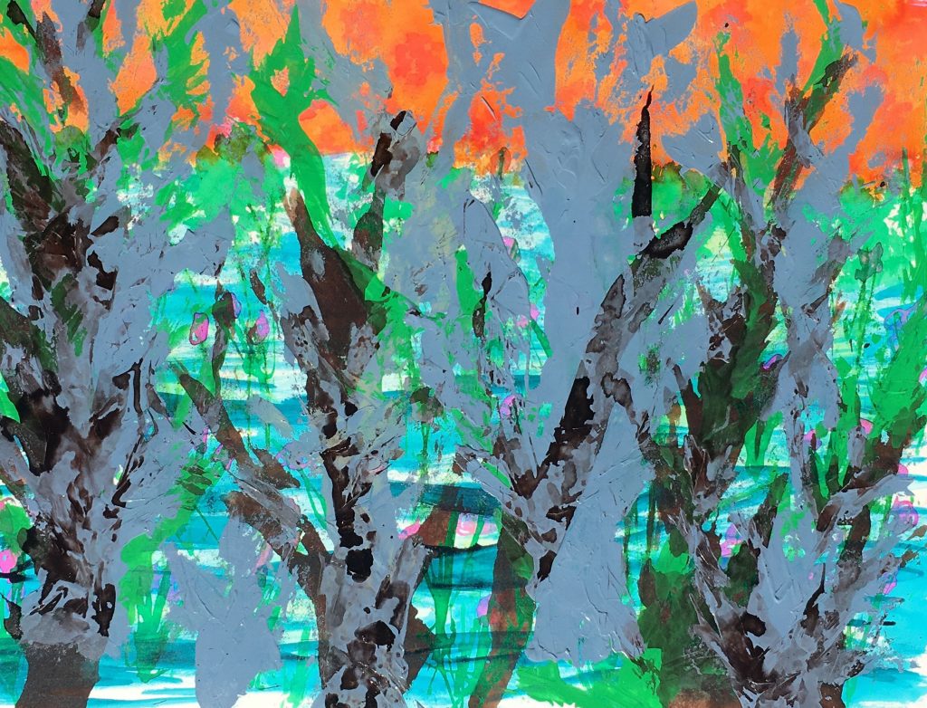 Abstract Paintings - Abstract Forest by Lauren Raymond